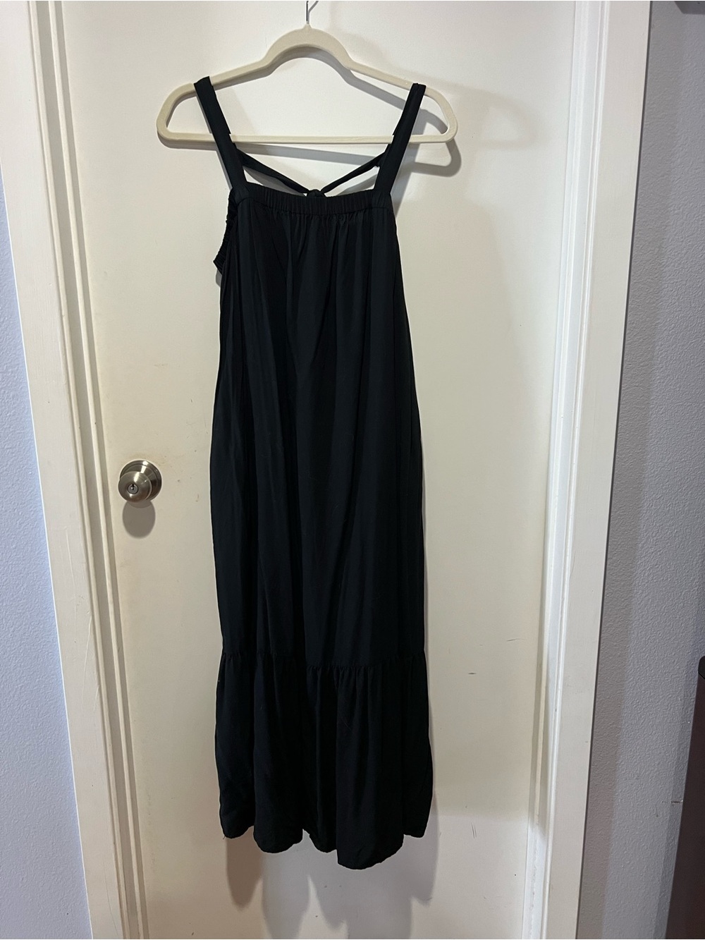 Old Navy Black Sleeveless Maxi with Strappy Back Detail